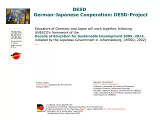 DESD German-Japanese Cooperation: DESD-Project