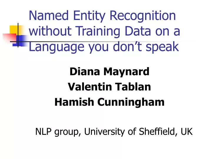named entity recognition without training data on a language you don t speak
