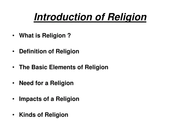 introduction of religion