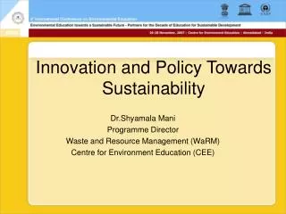 Innovation and Policy Towards Sustainability