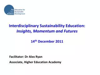 Facilitator: Dr Alex Ryan Associate, Higher Education Academy