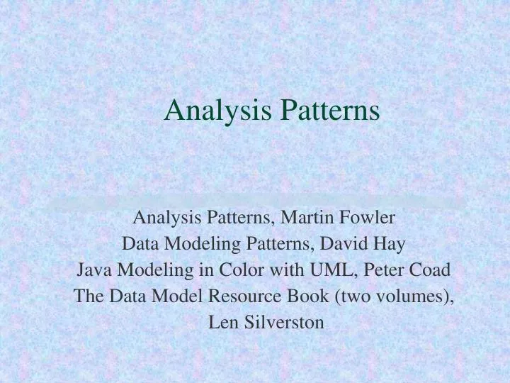 analysis patterns