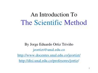 An Introduction To The Scientific Method