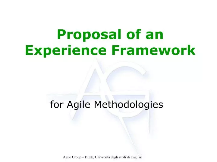 proposal of an experience framework