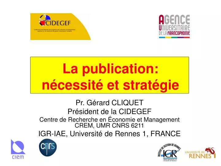 la publication n cessit et strat gie