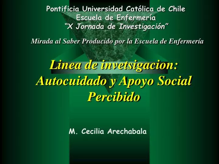 linea de invetsigacion autocuidado y apoyo social percibido