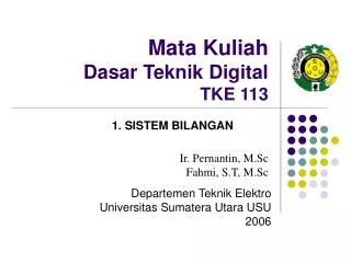 mata kuliah dasar teknik digital tke 113