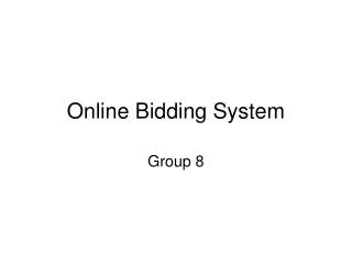 Online Bidding System