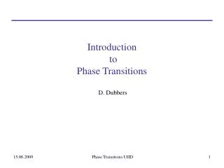Introduction to Phase Transitions