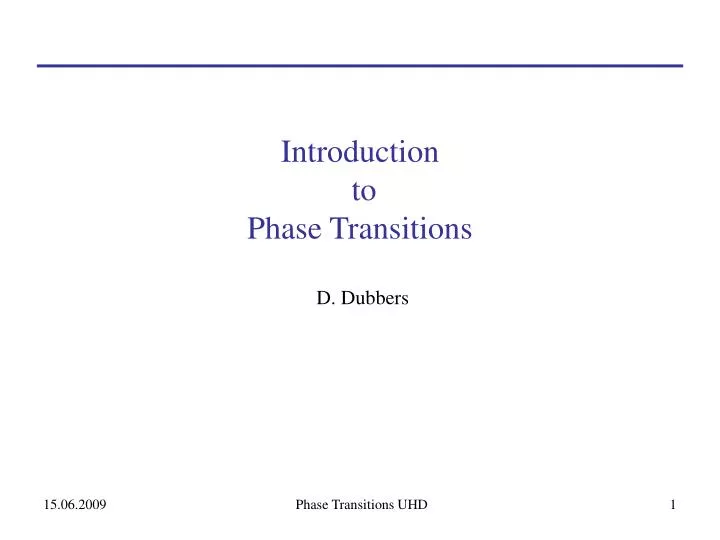 introduction to phase transitions