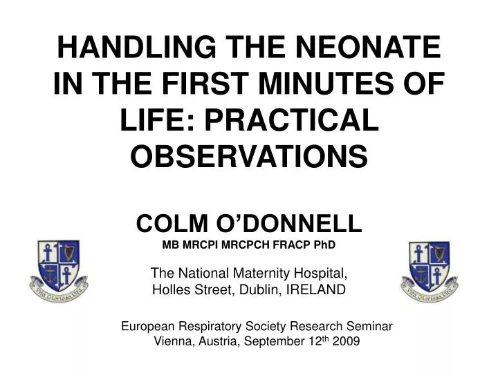 handling the neonate in the first minutes of life practical observations