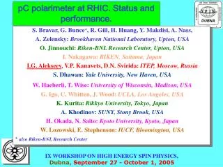 pC polarimeter at RHIC. Status and performance.