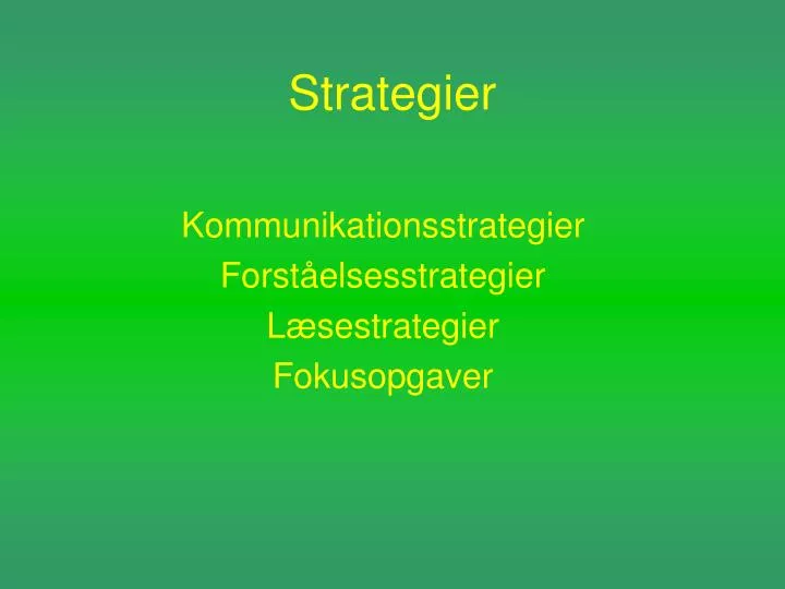 strategier