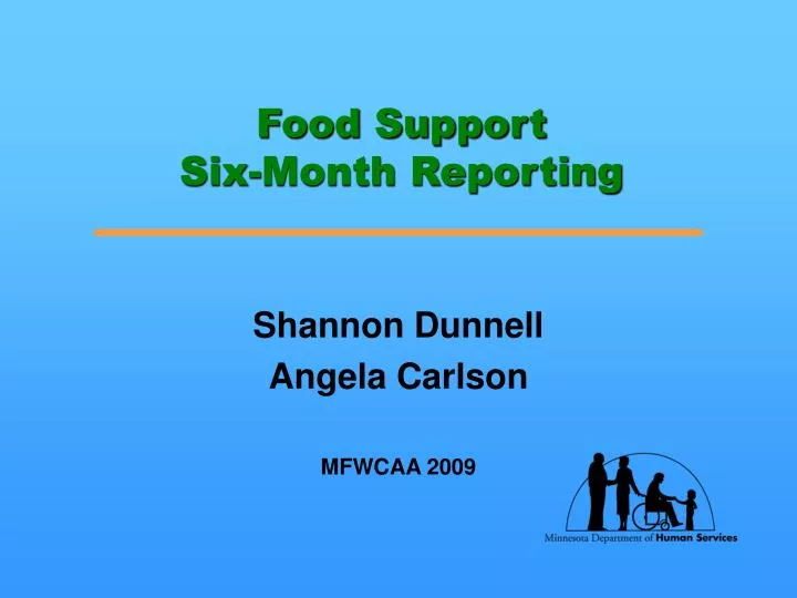 food support six month reporting