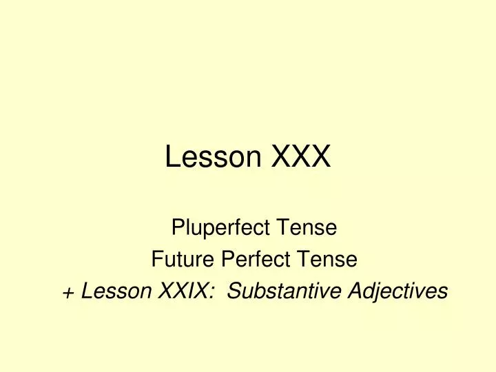 lesson xxx