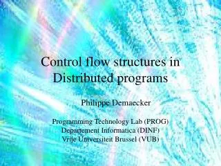 Control flow structures in Distributed programs