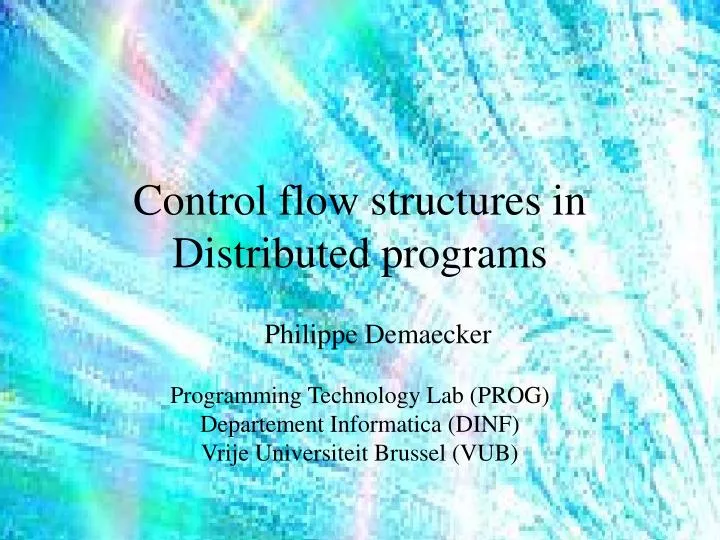 control flow structures in distributed programs