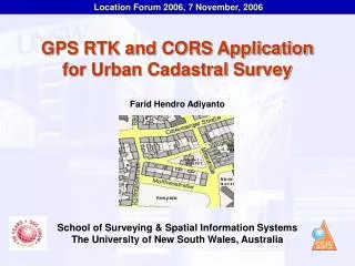 GPS RTK and CORS Application for Urban Cadastral Survey