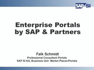 Enterprise Portals by SAP &amp; Partners