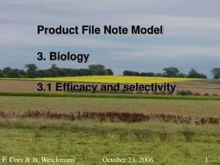Product File Note Model 3. Biology 3.1 Efficacy and selectivity