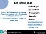 Centro de Treinamento em Crystal Reports e Seagate Info - Certificado pela Crystal Decisions - slide 1