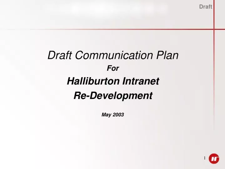 draft communication plan for halliburton intranet re development may 2003