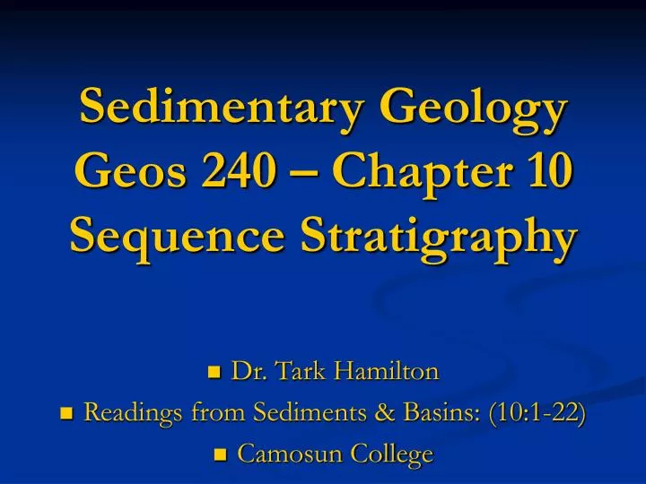 sedimentary geology geos 240 chapter 10 sequence stratigraphy