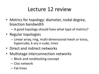 Lecture 12 review