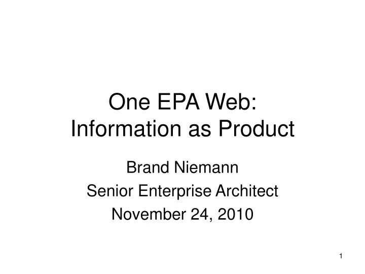 one epa web information as product