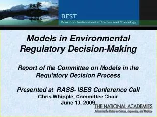 Models in Environmental Regulatory Decision-Making