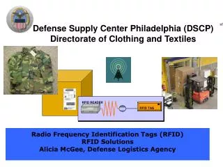 Radio Frequency Identification Tags (RFID) RFID Solutions Alicia McGee, Defense Logistics Agency
