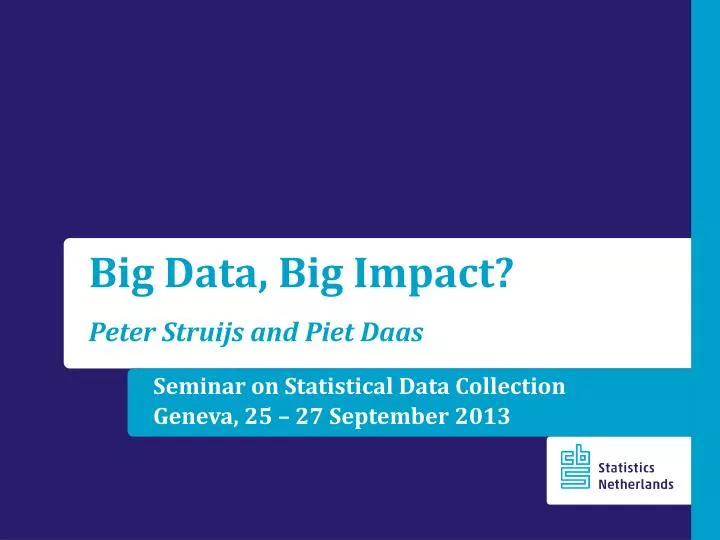seminar on statistical data collection geneva 25 27 september 2013