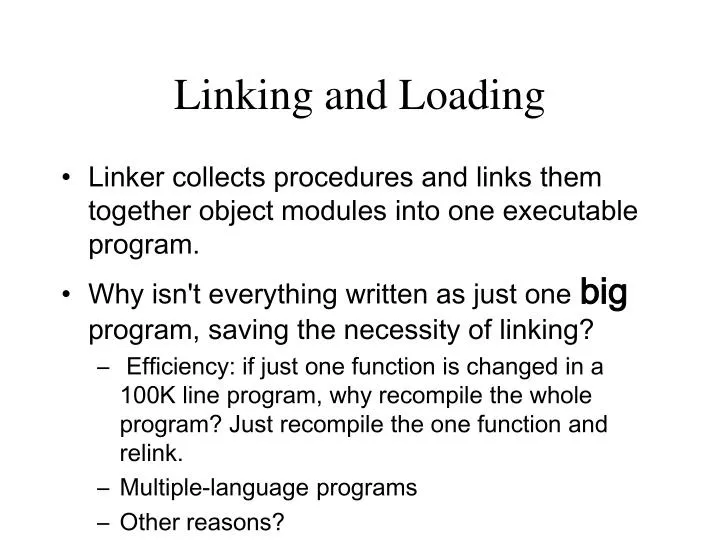 linking and loading
