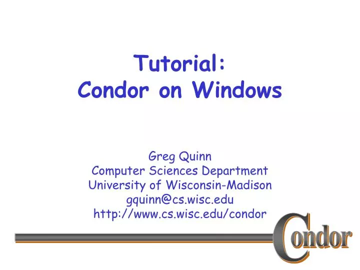 tutorial condor on windows
