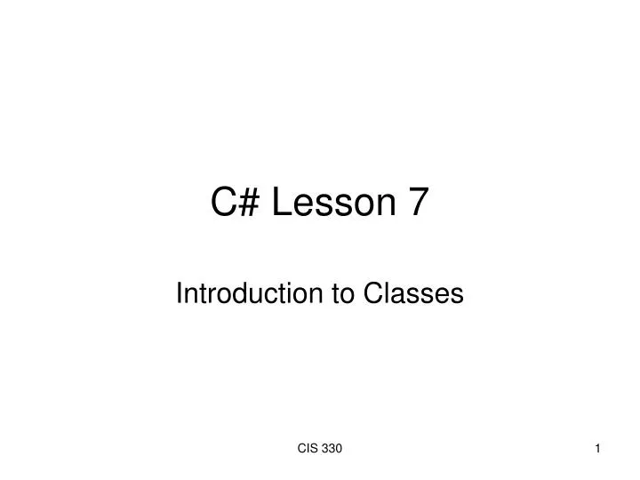c lesson 7