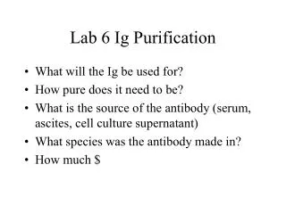 Lab 6 Ig Purification
