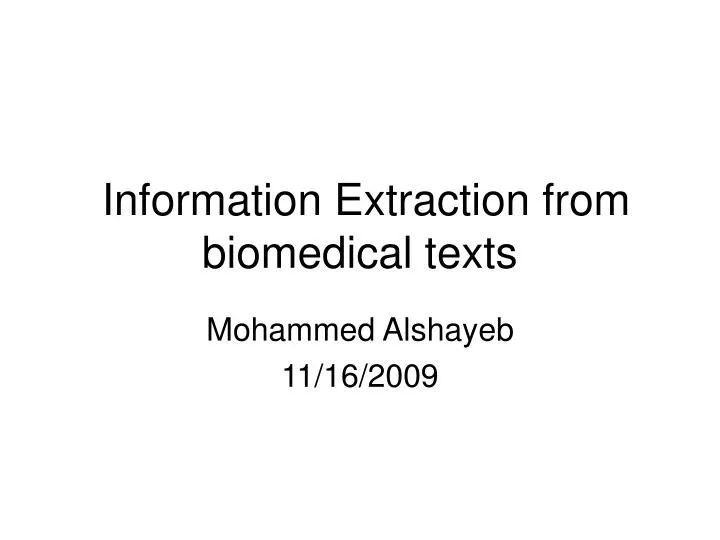information extraction from biomedical texts