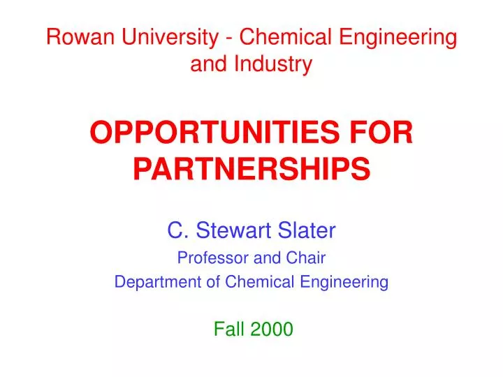rowan university chemical engineering and industry opportunities for partnerships