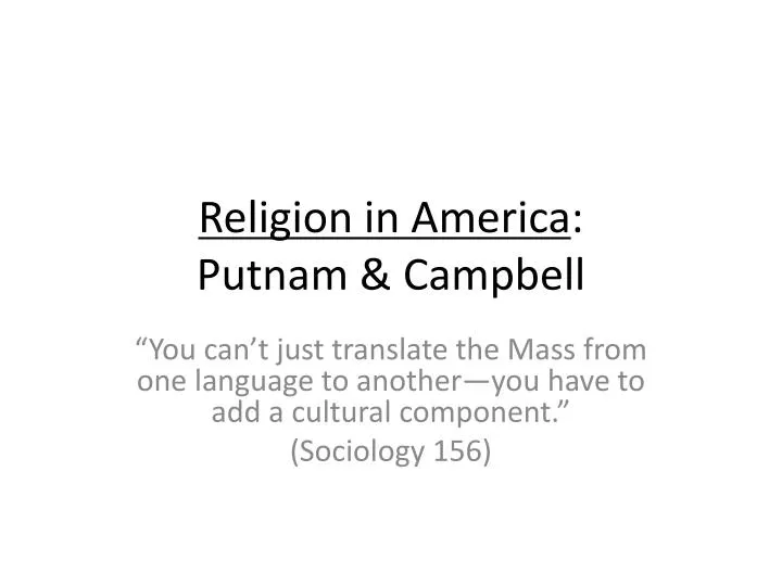 religion in america putnam campbell