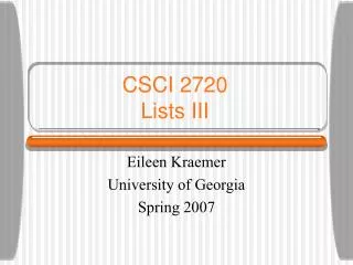 CSCI 2720 Lists III