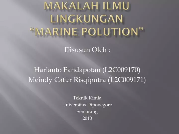 makalah ilmu lingkungan marine polution