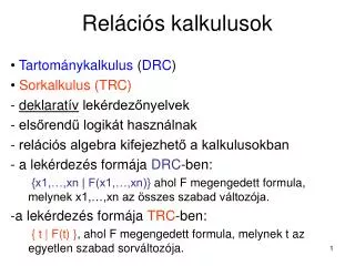 rel ci s kalkulusok