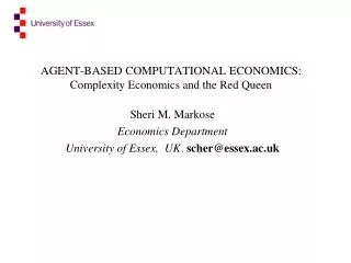 AGENT-BASED COMPUTATIONAL ECONOMICS: Complexity Economics and the Red Queen