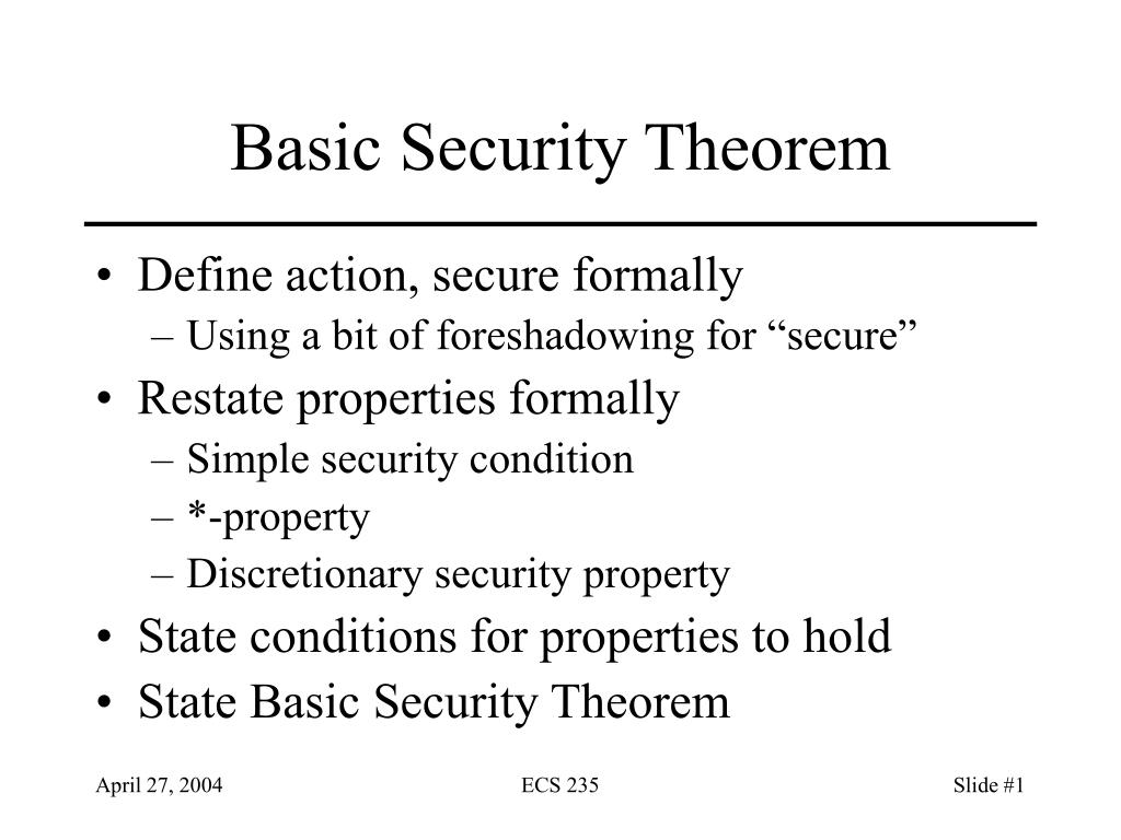 PPT - Basic Security Theorem PowerPoint Presentation, free download ...
