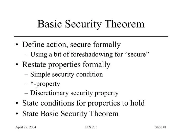 basic security theorem