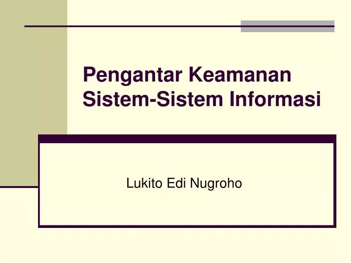 pengantar keamanan sistem sistem informasi