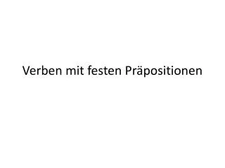 verben mit festen pr positionen