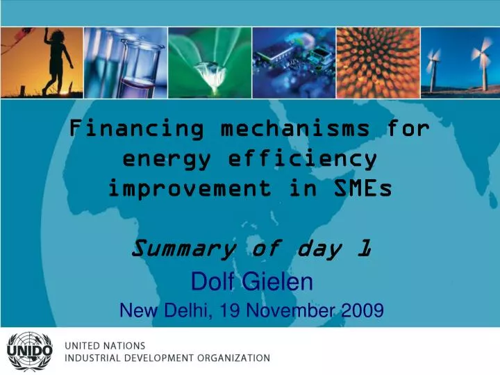 financing mechanisms for energy efficiency improvement in smes summary of day 1