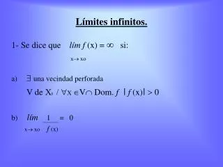 l mites infinitos