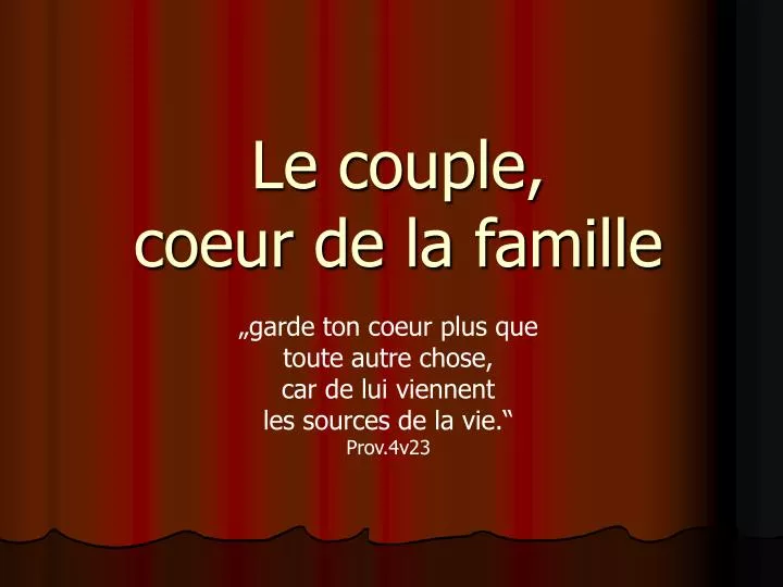 le couple coeur de la famille